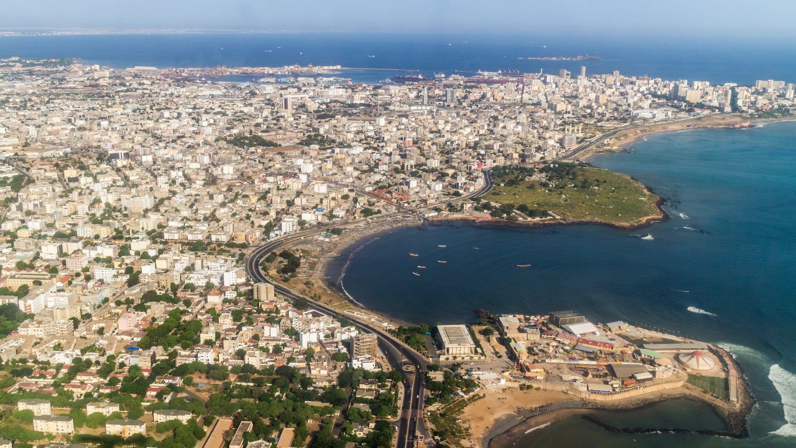 Vue aérienne de Dakar au Sénégal, haut lieu touristique sénégalais